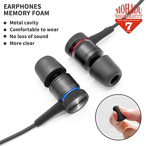 MOHADU Earphones Wired Earbuds with Microphone Wired in-Ear Headphones Magnetic Noise Canceling 3.5mm Earbuds for Xiaomi,Huawei,Samsung,LG etc Wired Earphones