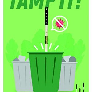 TAMP-IT Touchless Hand Trash Compactor Tool, Safely Manage Overflowing Trash & Recycling (18" - 10" x 6")