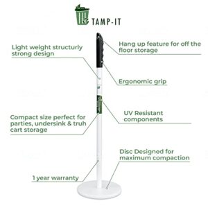 TAMP-IT Touchless Hand Trash Compactor Tool, Safely Manage Overflowing Trash & Recycling (18" - 10" x 6")