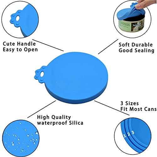 2 Pcs Can Covers Silicone Pet Food Can Lid Covers for All Standard Size Dog and Cat Can Tops, Multicolor