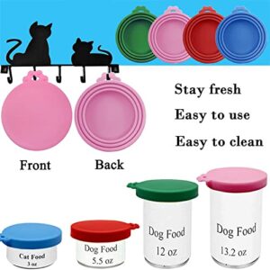 2 Pcs Can Covers Silicone Pet Food Can Lid Covers for All Standard Size Dog and Cat Can Tops, Multicolor