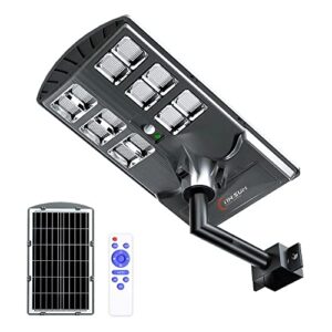 600w solar street lights outdoor,solar security flood lights 42000lumens 6500k dusk to dawn without motion sensor ip66 waterproof for parking lot,stadium,garden,yard,basketball court,barn