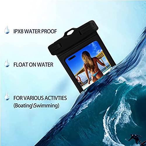 Vihhad Universal Waterproof Case, Waterproof Phone Pouch Compatible for iPhone 13 12 11 Pro Max XS Max Samsung Galaxy s10 Google Up to 7.0", IPX8 Cellphone Dry Bag for Vacation-Black