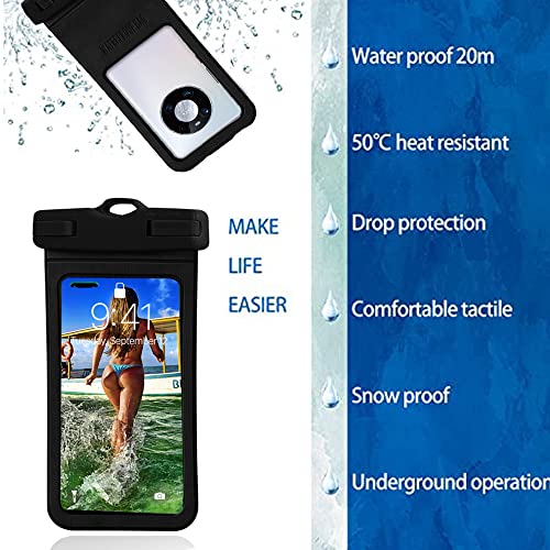 Vihhad Universal Waterproof Case, Waterproof Phone Pouch Compatible for iPhone 13 12 11 Pro Max XS Max Samsung Galaxy s10 Google Up to 7.0", IPX8 Cellphone Dry Bag for Vacation-Black