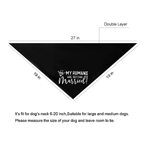 Bnibol 2 Pack Dog Bandana for Wedding Engagement,Triangle pet Scarf for Lovers,Suitable for Medium Large boy Girl Dog My Humans are Getting Married and say yes. (Wedding)