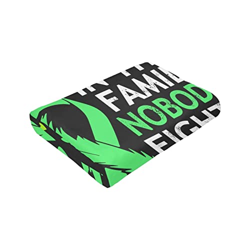 in This Family Nobody Fights Alone Mental Health Awareness Flannel Fleece Throw Blanket ,Softest Super Fluffy Bed Plush Blanket Throw, Sofa Luxury Cozy Couch Blanket 80"x60"