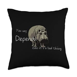 dependadependadependapotamus hippo pride dependapotamus love yourself dependa throw pillow, 18x18, multicolor