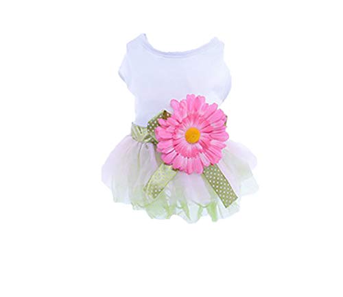 Clopon Girl Dog Birthday Outfit Dresses for Cats Puppy Clothes for Small Dogs Cute Dresses for Tiny Puppy Pink S