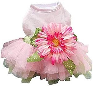 clopon girl dog birthday outfit dresses for cats puppy clothes for small dogs cute dresses for tiny puppy pink s