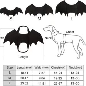 Dog Bat Costume, Halloween Pet Costume Bat Wings Cosplay Medium Dog Dress Up Accessories for Party