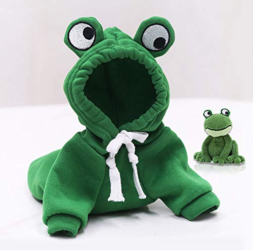 Dog Hoodie Pet Sweater Coat Cute Frog Shape Warm Jacket Dog Cold Weather Clothes Outfit Outerwear for Cats Small and Medium Dogs (XX-Large, Green)