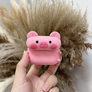 Cute Case Design for Apple AirPods Pro Anime Animal Cool Kawaii Cover Silicone Shell Anti-Fall Cases for AirPods Pro 2019 with The Carabiner for Men Women (Airpods Pro, Cute Piggy)