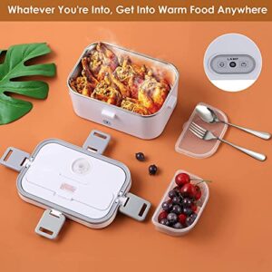 tuhood Electric Lunch Box[Upgraded],Portable Food Warmer,70W,1.8L,Office/Car/Truck Suitable,Strengthened Handle,Leaking Proof,with Free Fork,Spoon and Insulation Bag...