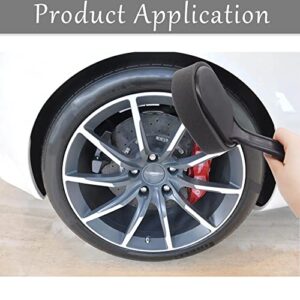 Ruibapa 2PCS Black Tire Shine Applicator with Handle for Multipurpose Curved Tire Detail Sponge P-K1-028-BK