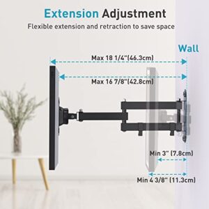 Mount for Echo Show 15, Letlar Wall Mount Bracket for Amazon Echo 15 and 15"-30" Monitor TVs, Rotation Tilt Swivel and Extend up to 16", Mounting Bracket with Heavy Duty Arm Holds up to 22lbs