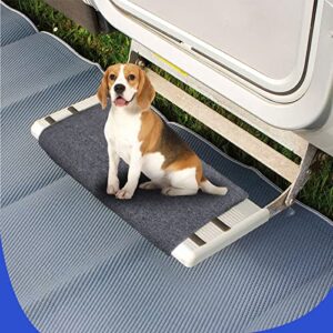 weruisi RV Step Covers 4 Pack RV Step Rugs Wrap Around Camper Stair Rugs for Radius Steps Keep Your RV Cleaner Works on Electrical and Manual RV Steps… (22" Wide)