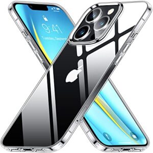 vakoo crystal series for iphone 13 pro clear case, [anti-yellowing] [germany bayer material] slim thin transparent silicone protective phone case for iphone 13 pro (6.1 inches)