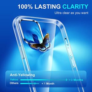 Vakoo Crystal Series for iPhone 13 Pro Clear Case, [Anti-Yellowing] [Germany Bayer Material] Slim Thin Transparent Silicone Protective Phone Case for iPhone 13 Pro (6.1 inches)