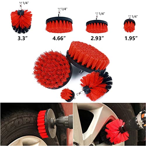 Netzu Car Detailing Brush Set, 22Pcs Car Wash Brush Set with Wheels Brush, Tire Cleaning, Car Interior Detailing kit, Drill Brush Set, Rim Brush, Storage Bag