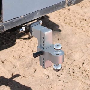 Adjustable Trailer Hitch, Fits 2.5 Inch Receiver, 8 Inch Drop Hitch, 18,500 LBS GTW, Aluminum Forged Shank, 2 Inch & 2-5/16 Inch Balls, Towing Hitch for Heavy Duty Truck with Double Lock Pins