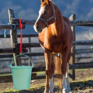 5 Pack Bucket Strap, Adjustable Water Bucket Strap Horse Supplies for Hay Nets, Bucket Hangers for Horses, Red Nylon Water Buckets Strap, Horse Stall, Outdoor Feeders, 22 Inch