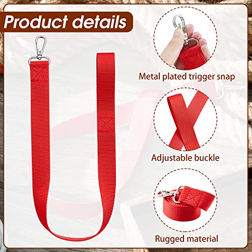 5 Pack Bucket Strap, Adjustable Water Bucket Strap Horse Supplies for Hay Nets, Bucket Hangers for Horses, Red Nylon Water Buckets Strap, Horse Stall, Outdoor Feeders, 22 Inch