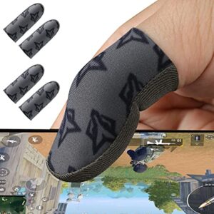rinsfox fox c1 super sensitive mobile game finger sleeves (4pcs) for pubg knives out/rules of survival-gray (gray)