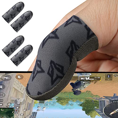 rinsfox Fox C1 Super Sensitive Mobile Game Finger Sleeves (4pcs) For PUBG Knives Out/Rules of Survival-Gray (Gray)