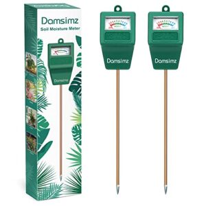 damsimz 2 packs soil moisture meter for house plants, plant water meter, plant moisture meter soil tester, hydrometer for plants care, gardening,indoor & outdoor plants (no battery needed)