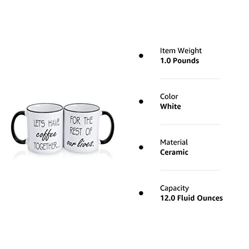 Mustry Couple Mugs Set for Him and Her, Ideal Engagement Gifts for Couples on Any Occasions Like Valentines Day Gifts, Anniversary and Wedding
