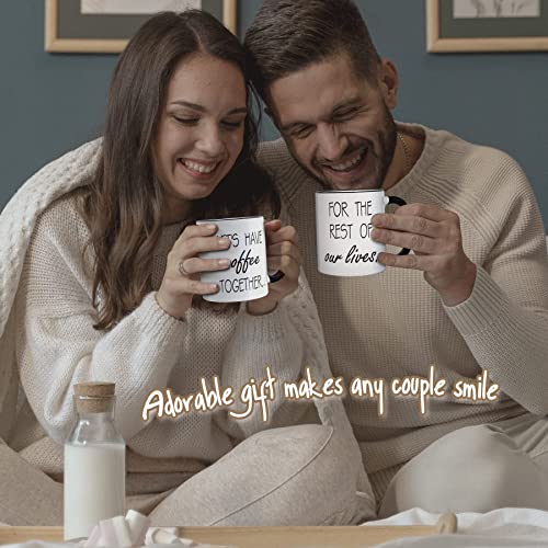 Mustry Couple Mugs Set for Him and Her, Ideal Engagement Gifts for Couples on Any Occasions Like Valentines Day Gifts, Anniversary and Wedding