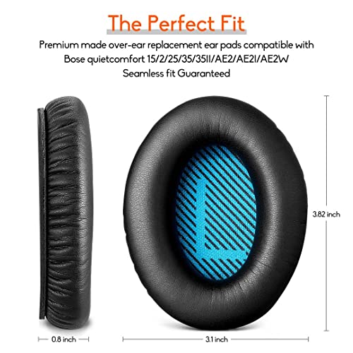 Replacement Earpads for Bose QuietComfort 15 QC2 QC15 QC25 QC35/Ae2/SoundLink,Memory Foam Headphone Earpads Cushions,Sound Insulation and Noise Reduction Headphone Covers Headphone Padding