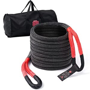 kinetic tow rope recovery strap 20 ft x 7/8 in, 28600lbs off-road kinetic recovery tow rope for truck heavy duty elastic snatch ropes towing gear for most vehicles