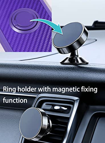 Aroepurt Visible Midnight Case Compatible for Visible Midnight WTVIS01 Phone Case Cover Magnetic Attraction 360 Swivel Stand Ring Purple