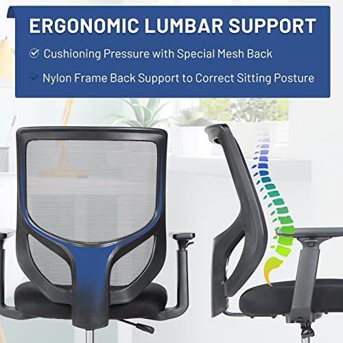 Tall Office Chair, Drafting Chair, High Adjustable Standing Desk Chair, Ergonomic Mesh Computer Task Table Chairs with Adjustable Armrests and Foot-Ring for Standing Desk and Bar Height Desk