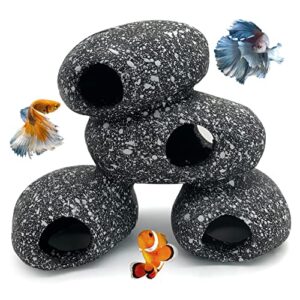 hamiledyi cichlid rock cave betta hideout resin aquarium decoration caves small fish shelter stone hideaway resin fish tank accessories ornaments for crayfish aquatic breed play rest