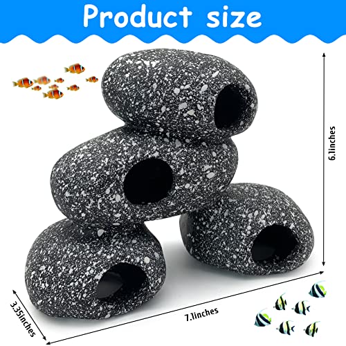 Hamiledyi Cichlid Rock Cave Betta Hideout Resin Aquarium Decoration Caves Small Fish Shelter Stone Hideaway Resin Fish Tank Accessories Ornaments for Crayfish Aquatic Breed Play Rest