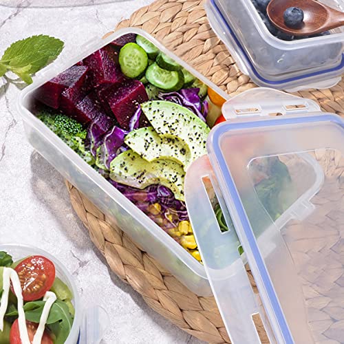 Mengico 4.6 Cup Plastic Food Containers With Lids,10 Pack Food Storage Containers,Rectangle Food Containers,Meal Prep Kitchen Food Organization