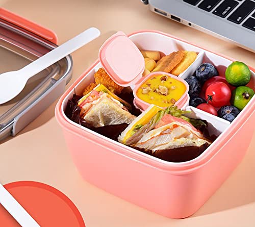 Cezoyx 3 Pack Salad Lunch Container To Go, 52 Oz Reusable Salad Bowl with 3 Compartment, Salad Dressings Container for Salad Toppings, Fruit, Lunch