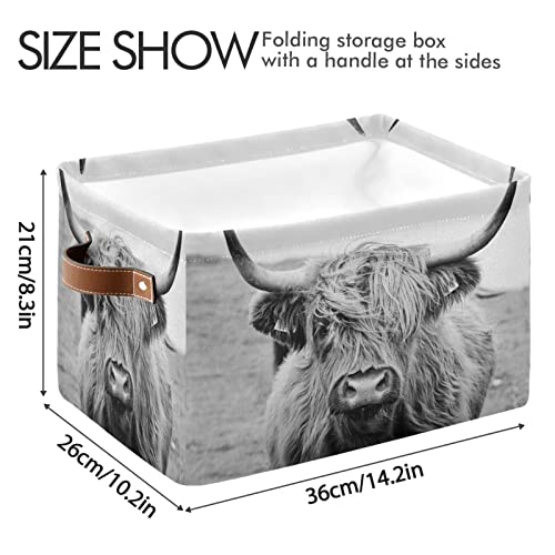 xigua Cow Storage Basket Large Collapsible Rectangle Storage Bin Toys Clothes Organizer for Closet Shelf Nursery Bedroom Home Decor