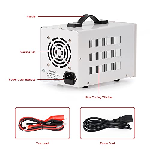 stonylab Digital DC Power Supply, 30V/5A Adjustable Single Output Switch Mode Regulated DC Power Supply for Bench Test Laboratory Research