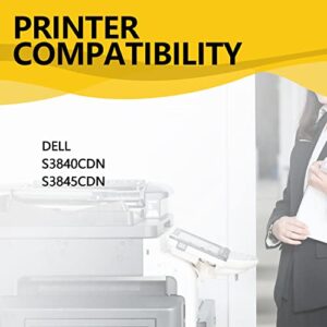 ZHANBO Remanufactured S3840 Toner Cartridge 11,000 Pages 593-BCBC 593-BCBF 593-BCBE 593-BCBD Replacement for Dell 3840 S3840 S3840CDN 3845 S3845CDN Printers