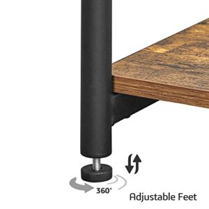 TUTOTAK End Table with Charging Station, Side Table with USB Ports and Outlets, Nightstand, 3-Tier Storage Shelf, Sofa Table for Small Space, Living Room TB01BB026