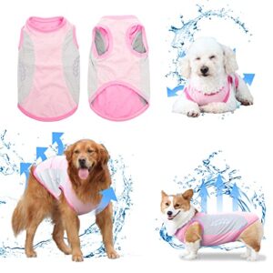 Dog Cooling Vest Instant Cooling T-Shirts for Summer Evaporative Microfiber Sun Protection Jacket Lightweight for Walking, Running High Visibility for Outdoor Activity (XXXL, Pink)