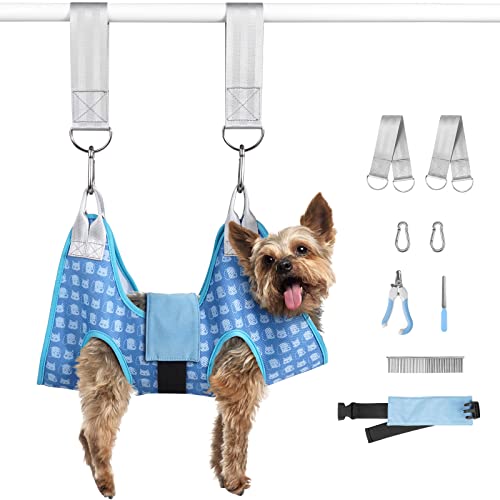 DoggyDobby Dog Grooming Hammock Harness, Pet Grooming Hammock for Cats & Dogs, Dog Sling for Nail Clipping/Trimming