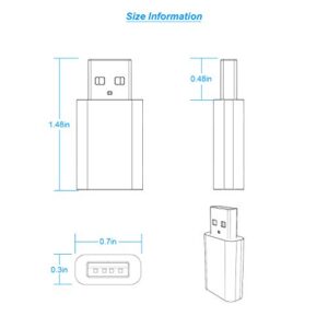 USB to USB-C Female Adapter Pack-2,Compatible with Apple Watch SE/7/8/Ultra MagSafe Charger,Type-C Charger Cable Converter for iPhone,MacBook,iPad,Samsung Galaxy,Google Pixel and More,Black