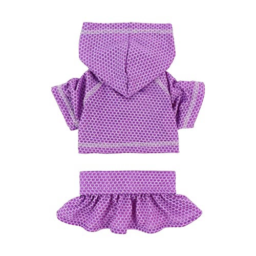 Fitwarm 2 Piece Dog Cooling Shirt and Skirt, Quick Dry Dog Summer Clothes for Small Dogs Girl, Breathable Pet Sun Protection Clothing, Stretchy Cat Outfit, Neon Purple, Small