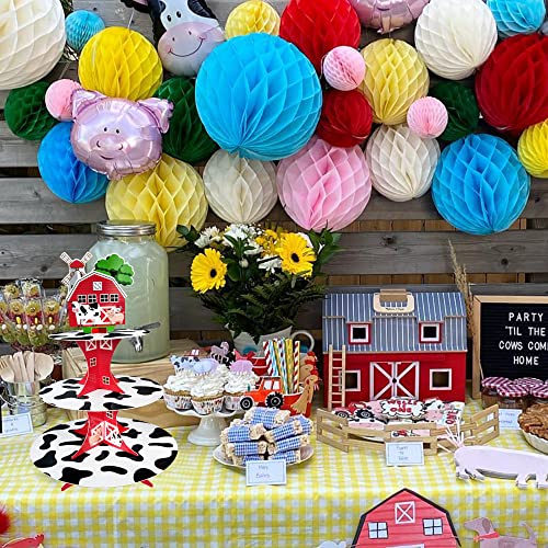 Farm Animal Cupcake Stand, Farm Birthday Party Supplies for Welcome Baby Kids Boys Girls Farm Theme Birthday Party Decorations 3 Tier Cupcake Tower