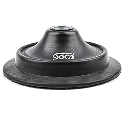 SGCB 5 Inch Black Backing Plate for Rotary Polisher Hook & Loop 5/8” Thread PU Soft Backing Pad Rotary Polisher for Sanding Polishing Buffing