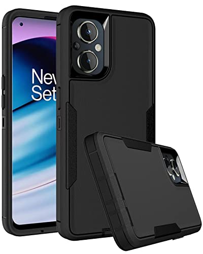 Dahkoiz for Oneplus Nord N20 5G Case, [Built-in Dustproof Cap],[Work with Magnetic Car Mount], Full Body Protection Silicone Rubber Protective Cover Phone Case for Oneplus Nord N20 5G, Black/Black